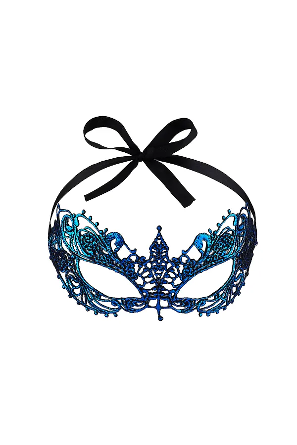 Маска венецианская "Королева Испании" LA MASCARADE, синий, черный - фото 2