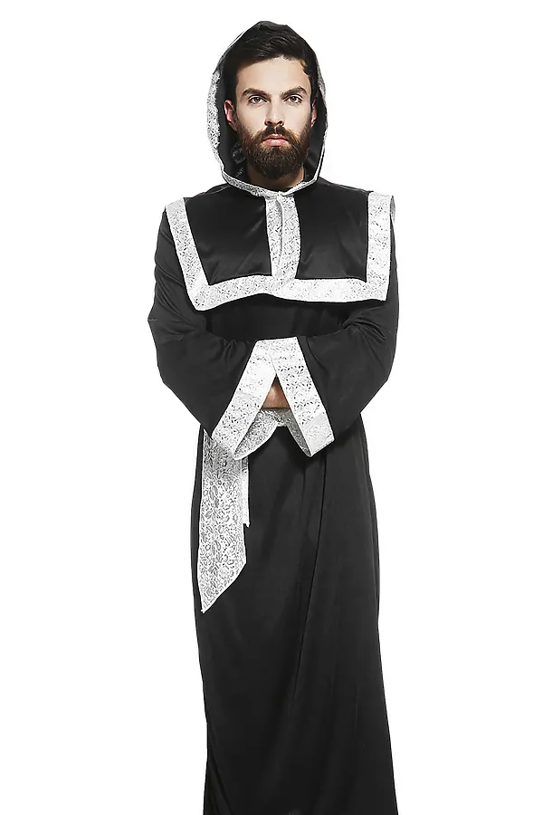 Костюм монаха LA MASCARADE, черный, серебристый - фото 2