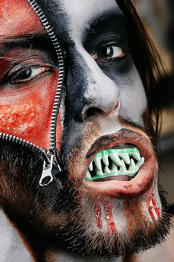 Накладная челюсть зомби LA MASCARADE, коричневый, зеленый - фото 2