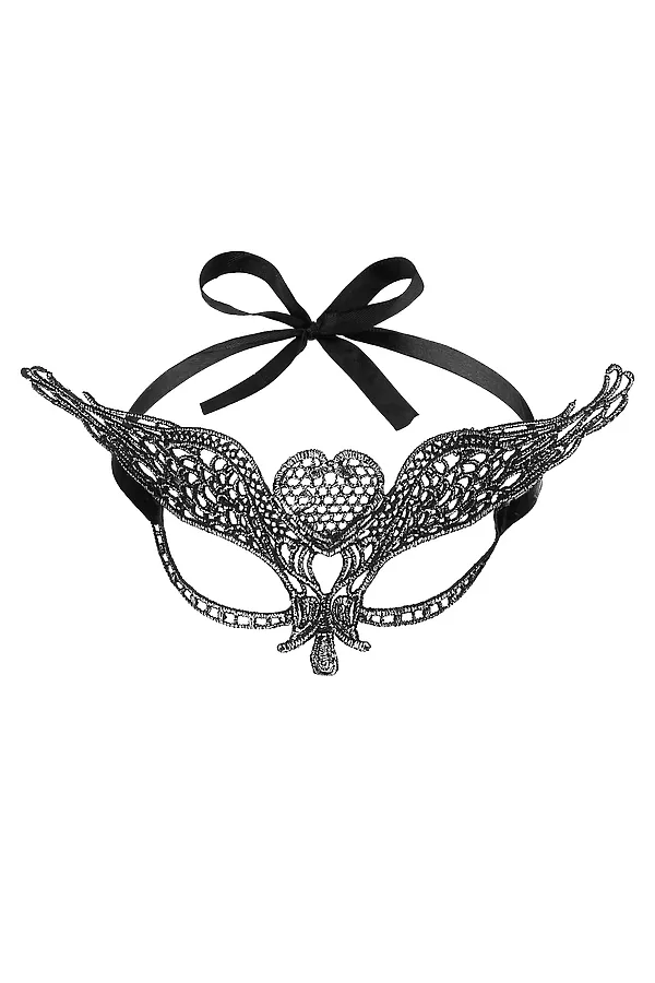 Маска венецианская "Сердце ангела" LA MASCARADE, серебристый, черный - фото 2