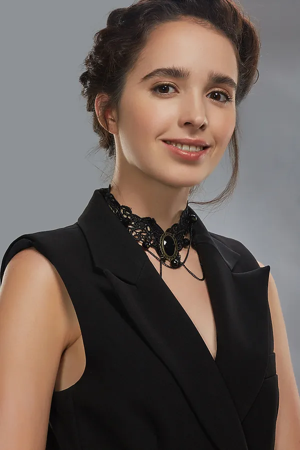 Чокер Страсть Акаши с подвесками в готическом стиле Nothing But Love, черный, серо-коричневый - фото 2