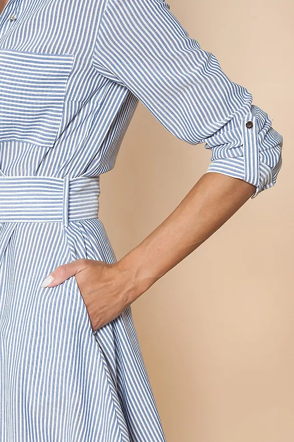 Платье VILATTE, белый-синий - фото 2