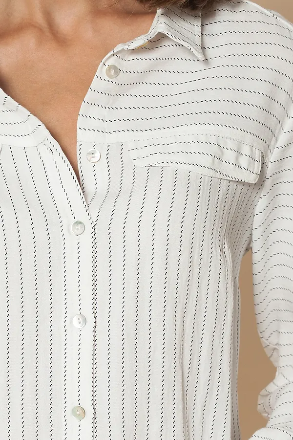 Блуза VILATTE, белый-синий - фото 2