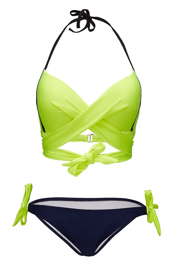 Купальник "Покорители волн" LE CABARET, темно-синий, лимонный, черный - фото 2