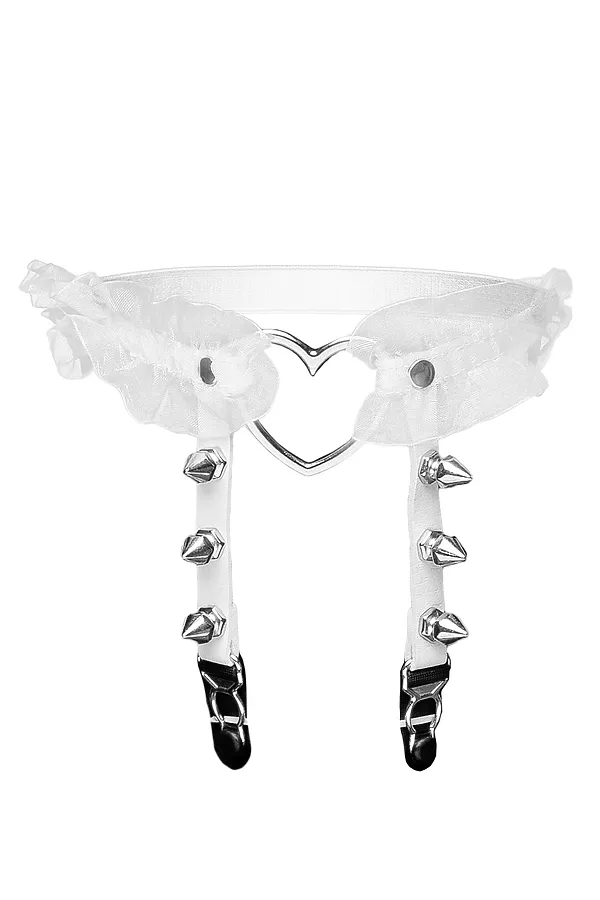 Подвязка-гартер "Соблазн" КРАСНАЯ ЖАРА, белый, серебристый - фото 2