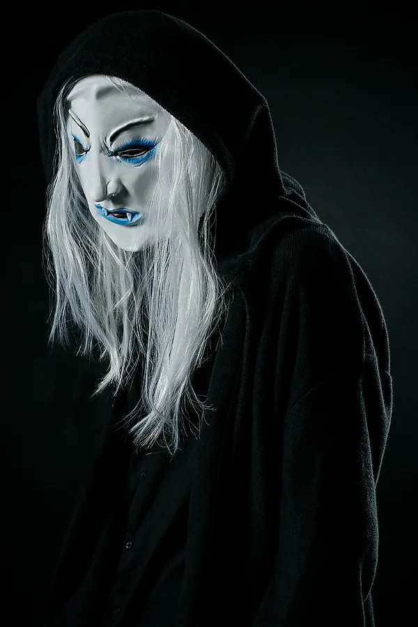 Маска вампира LA MASCARADE, белый, голубой - фото 2