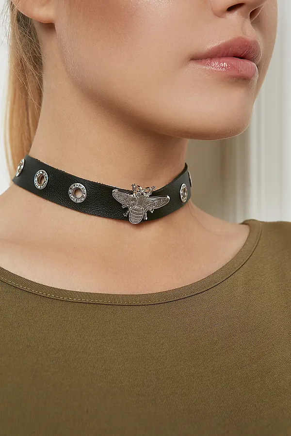 Чокер "Невидимая сторона" Nothing But Love, черный, серебристый - фото 2