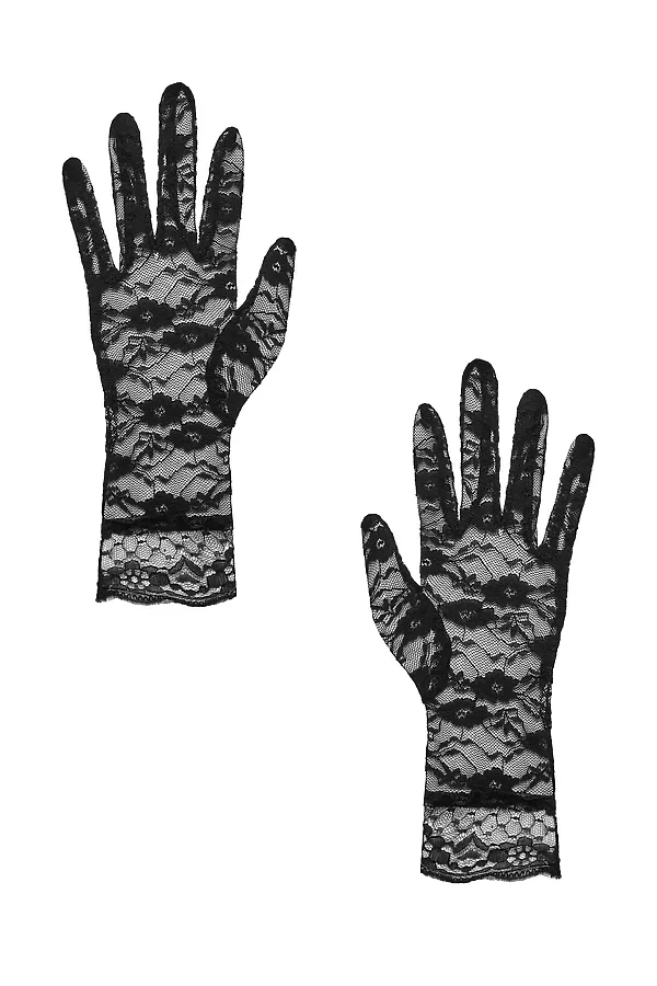 Ажурные перчатки "Французский поцелуй" LE CABARET, черный - фото 2