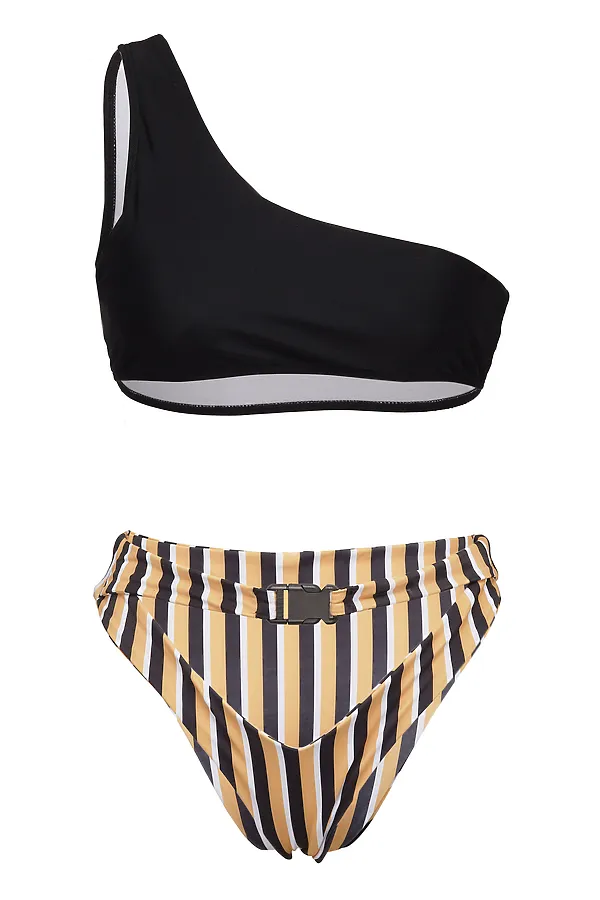 Купальник "Вайкики" Nothing But Love, черный, белый, бледно-желтый - фото 2