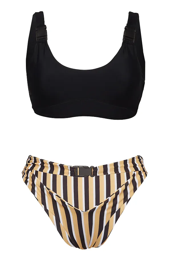 Купальник "Калифорния" Nothing But Love, черный, белый, бледно-желтый - фото 2