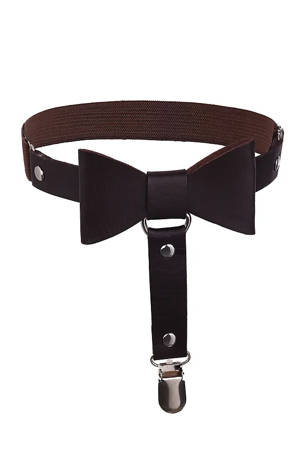 Гартер "Убей меня нежно" КРАСНАЯ ЖАРА, темно-коричневый, серебристый - фото 2