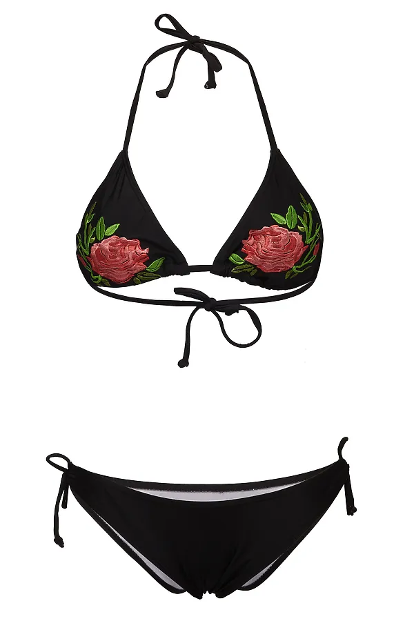 Купальник "Санта-Марта" Nothing But Love, черный, салатовый, светло-коралловый - фото 2