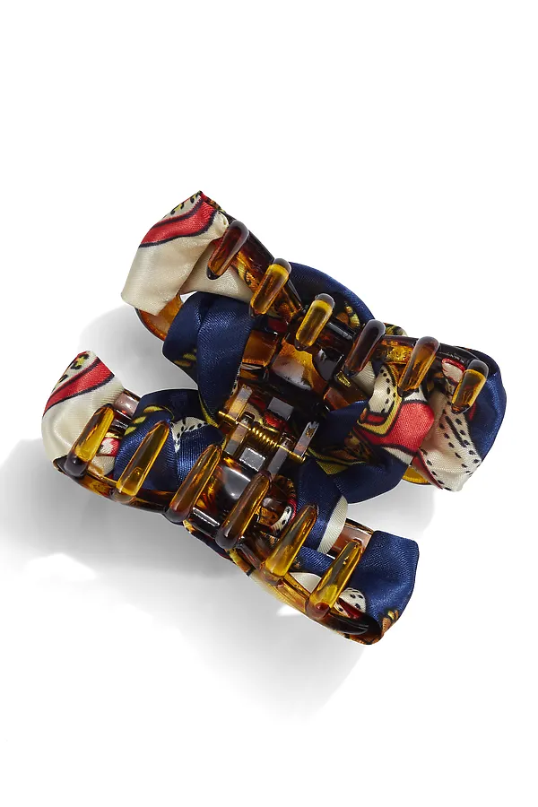 Заколка-краб "Стильная штучка" Nothing Shop, янтарный, молочный, синий - фото 2