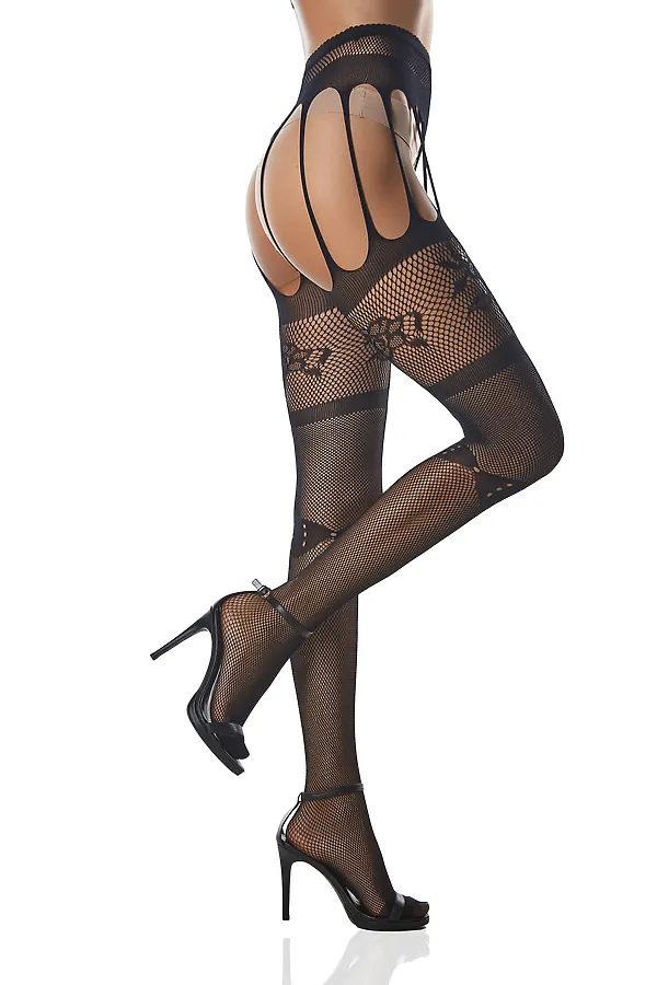 Чулки с поясом "Тайная страсть" LE CABARET, черный - фото 2