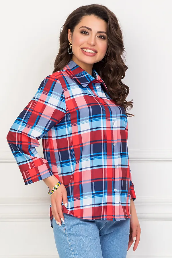Блуза BELLOVERA, красный, синий - фото 2