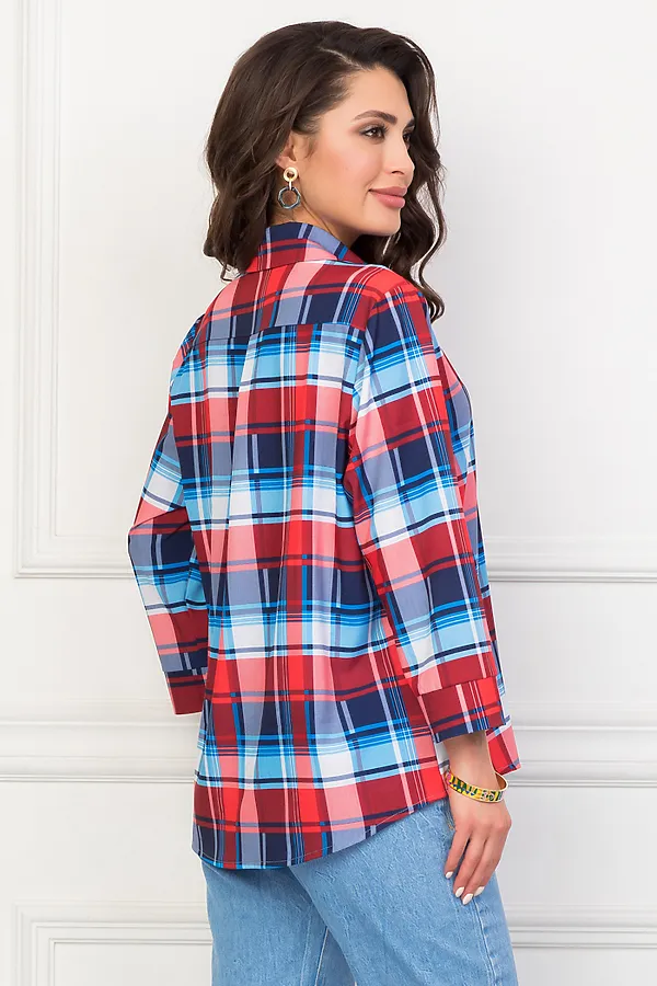 Блуза BELLOVERA, красный, синий - фото 2