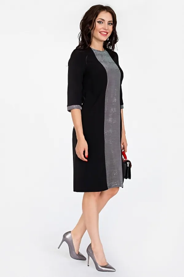 Платье РАЗНЫЕ БРЕНДЫ, черный, серебро - фото 2