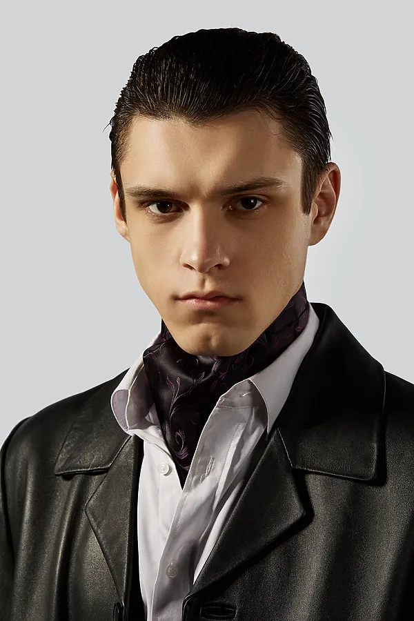 Галстук Аскот SIGNATURE, черный, фиолетовый - фото 2