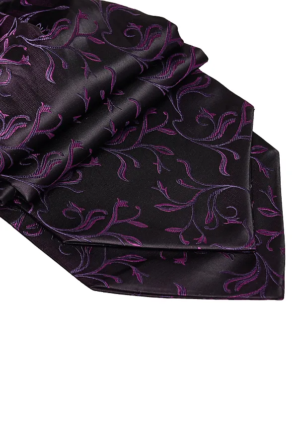 Галстук Аскот SIGNATURE, черный, фиолетовый - фото 2