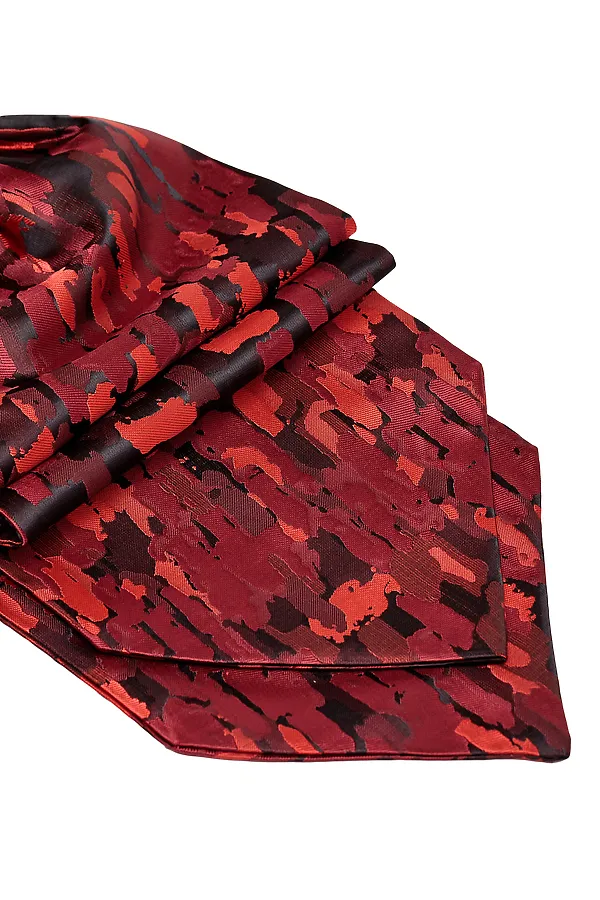 Галстук Аскот SIGNATURE, красный, темно-красный, черный - фото 2