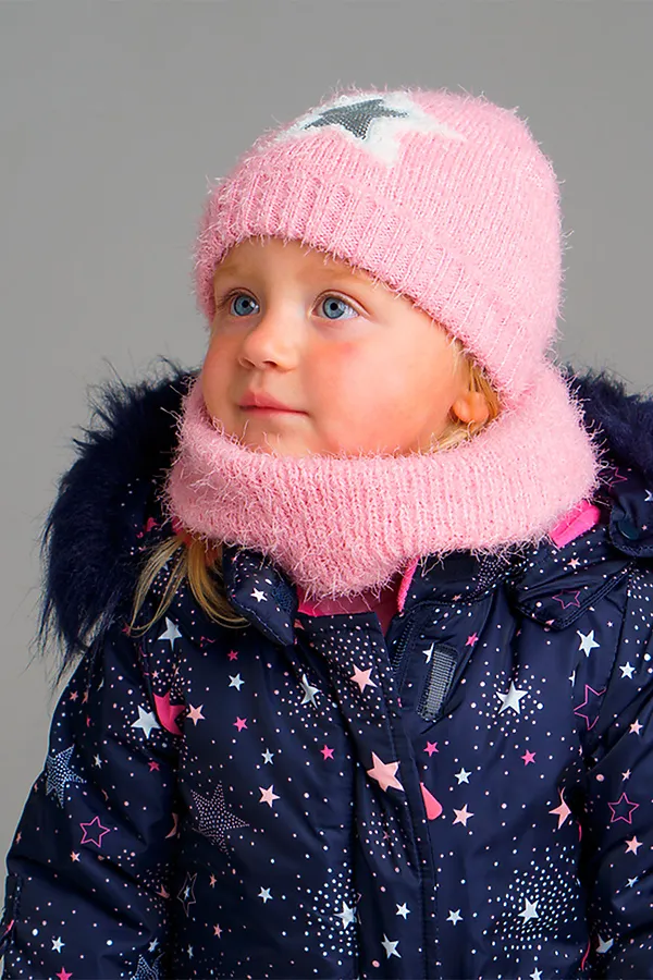 Комплект (Шапка+Снуд) PLAYTODAY, светло-розовый - фото 2