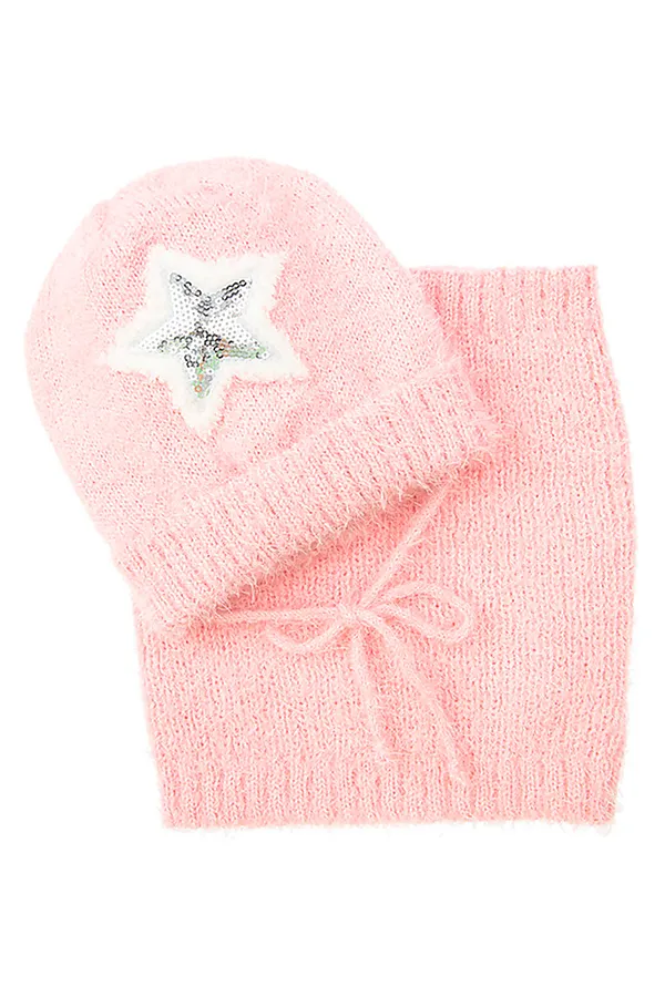 Комплект (Шапка+Снуд) PLAYTODAY, светло-розовый - фото 2