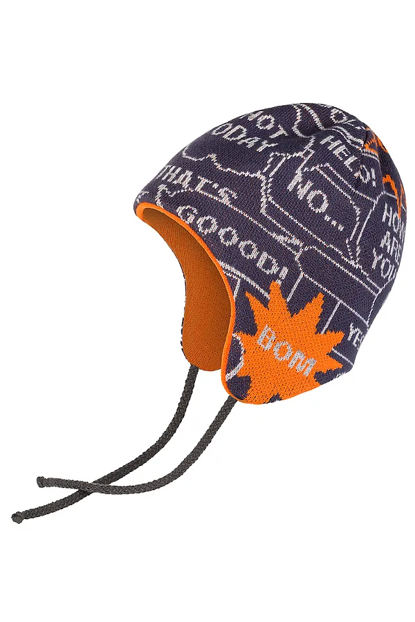 Шапка ESLI, серо-оранжевый - фото 2