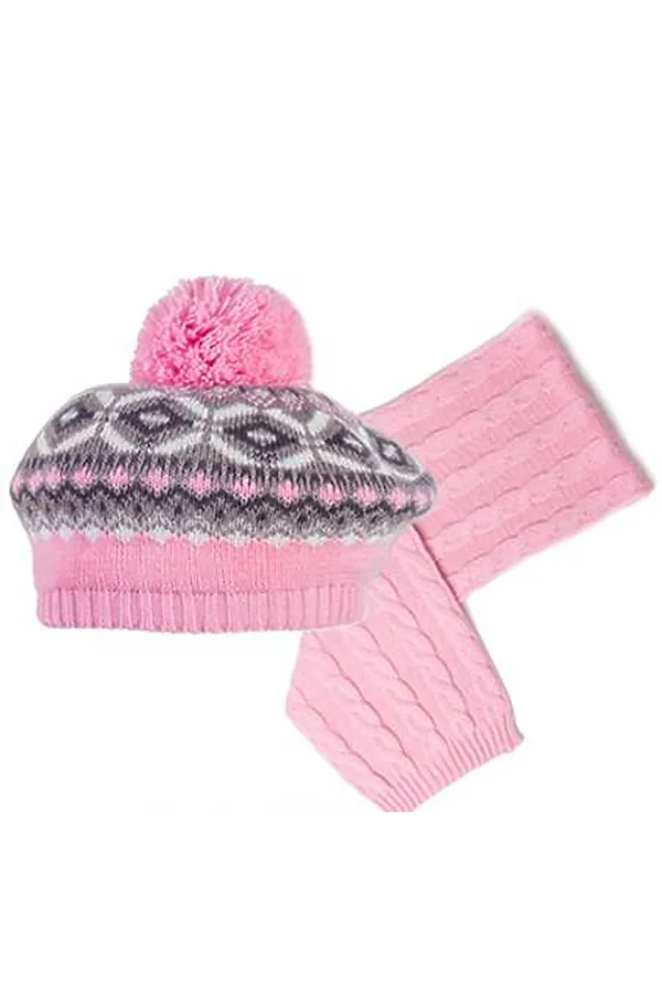 Комплект (Шапка+Шарф) ESLI, розовый - фото 2