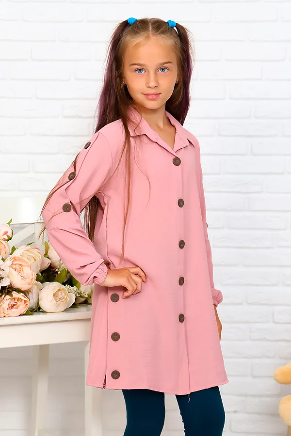 Туника-рубашка СОФИЯ37, розовый - фото 2