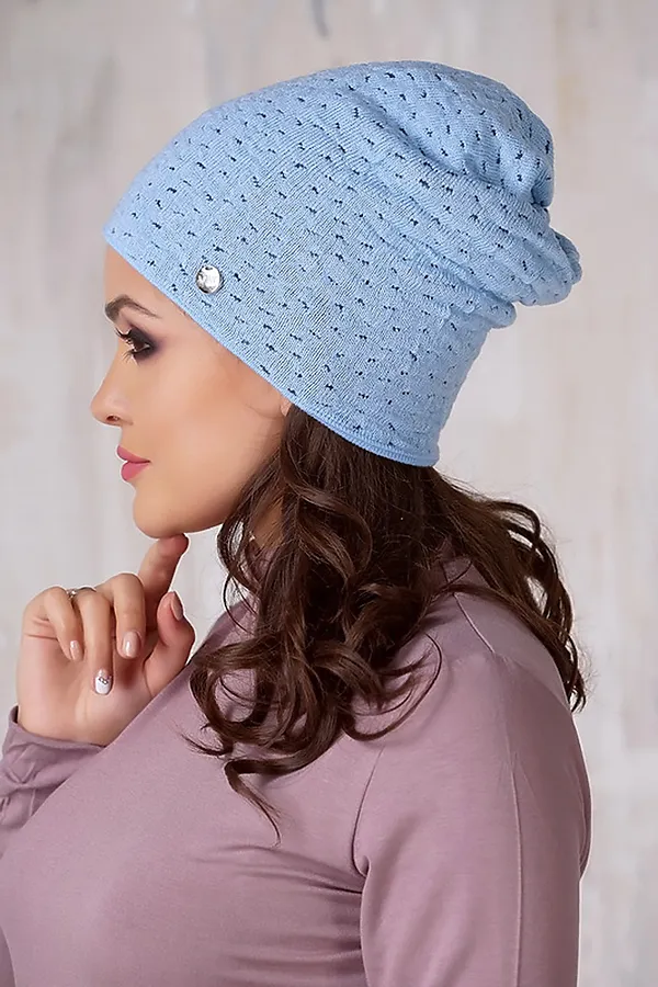 Шапка VAY, голубой/джинс - фото 2