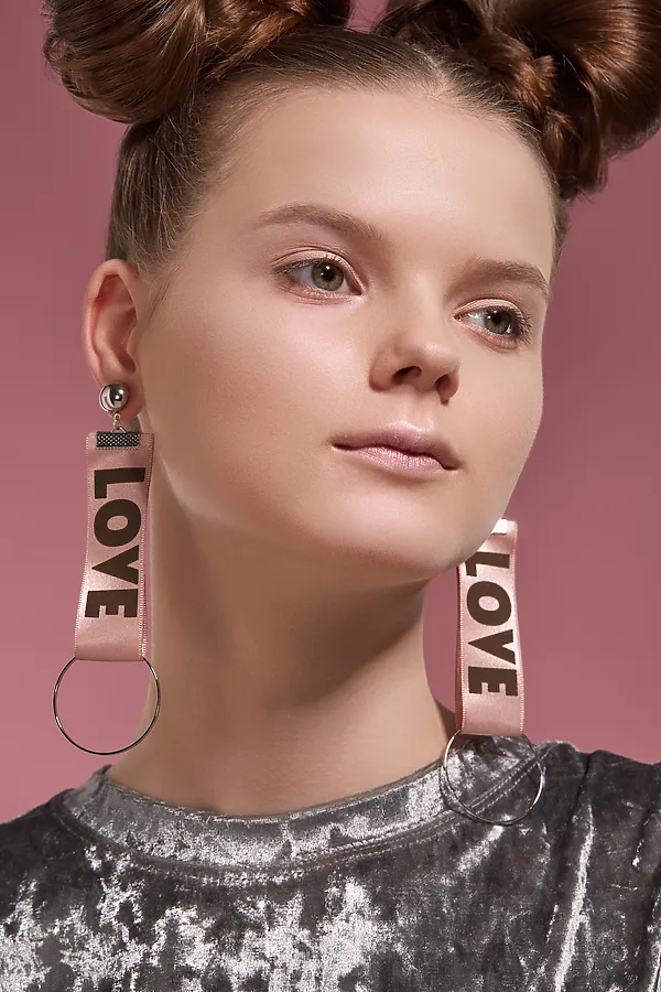 Хайповые серьги Дерзкий Нью Йорк в стиле SWAG Nothing But Love, розовы - фото 2