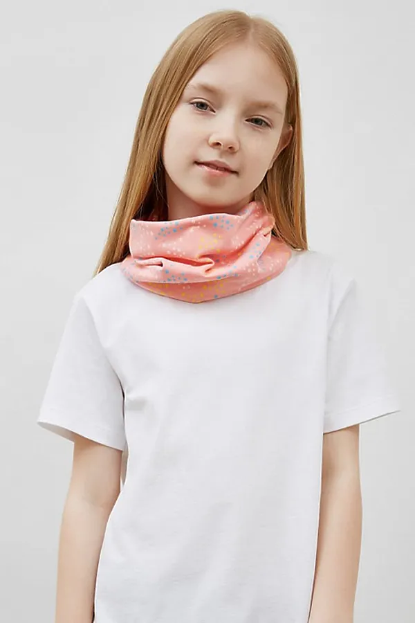 Шарф-снуд MARK FORMELLE, горошек на розовом - фото 2