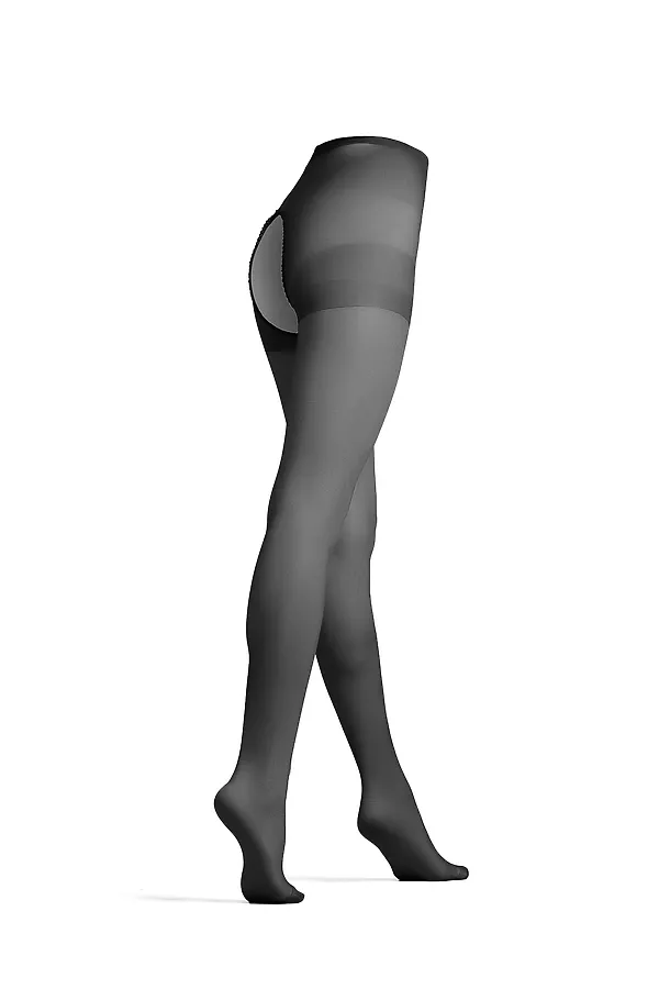 Колготки с вырезом в интимной зоне "Любовное настроение" LE CABARET, черный - фото 2