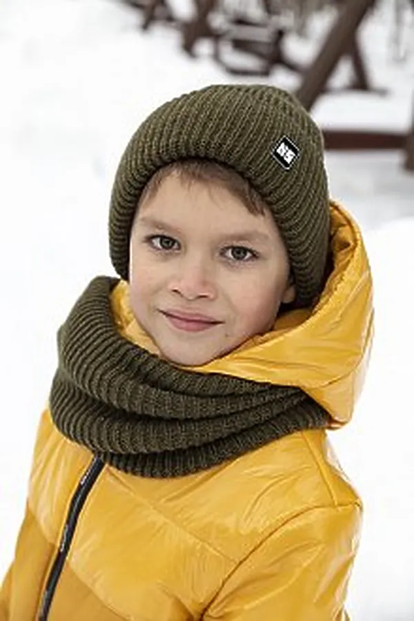Комплект шапка и снуд 12з14721 хаки NIKASTYLE, хаки - фото 2