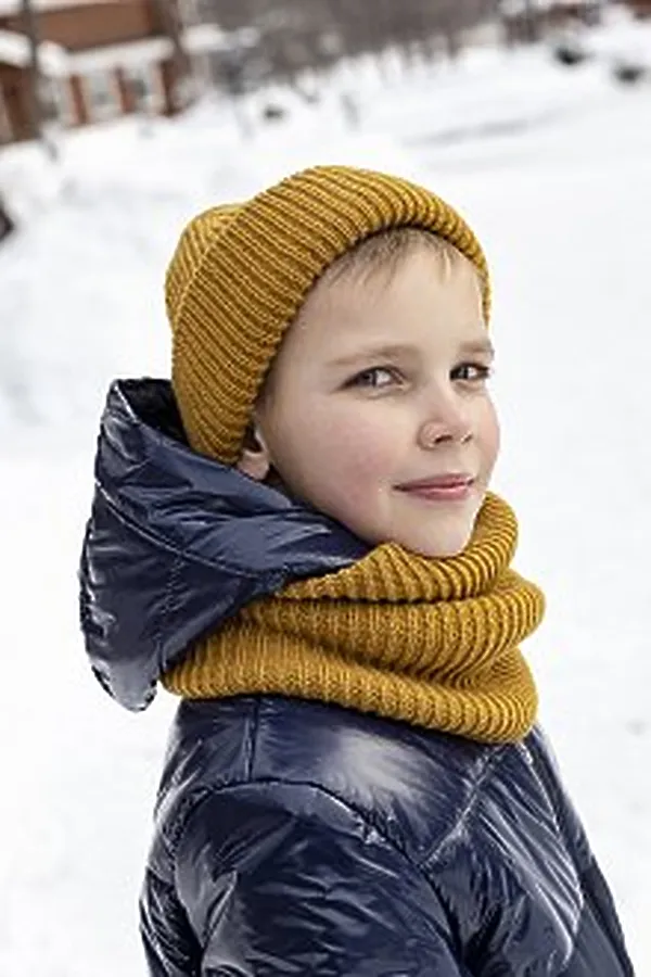 Комплект шапка и снуд 12з14721 горчичный NIKASTYLE, горчичный - фото 2