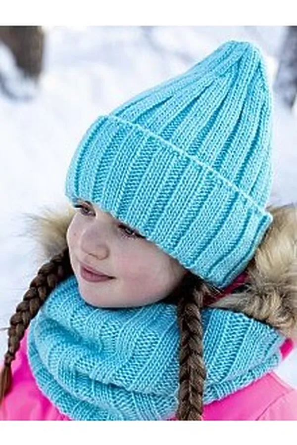 Комплект шапка и снуд 12з14821 бирюзовый NIKASTYLE, бирюзовый - фото 2