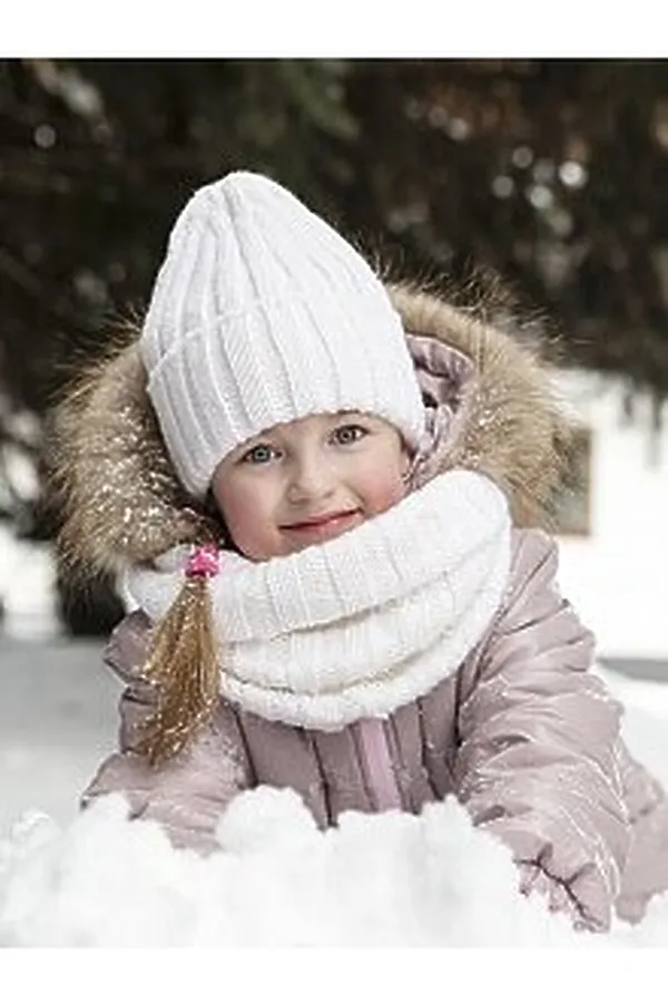 Комплект шапка и снуд 12з14821 молочный NIKASTYLE, молочный - фото 2