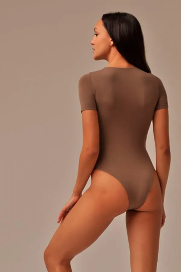 MY Боди женское BO293 BODY T-SHIRT (1/68) (wood (темно-бежевый) MY, wood (темно-бежевый) - фото 2