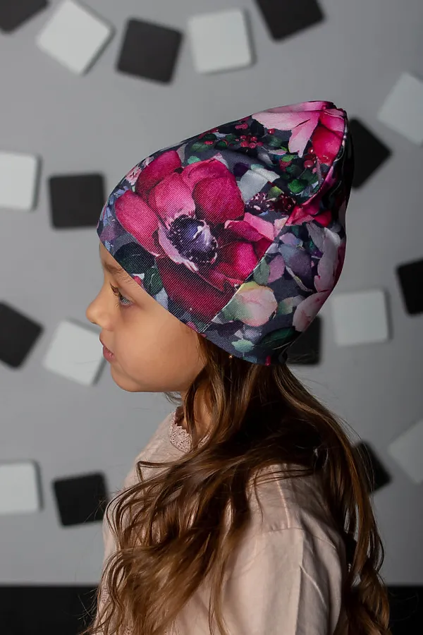 Шапка "Милена" ДЕТСКИЙ ТРИКОТАЖ 37, набивка - фото 2