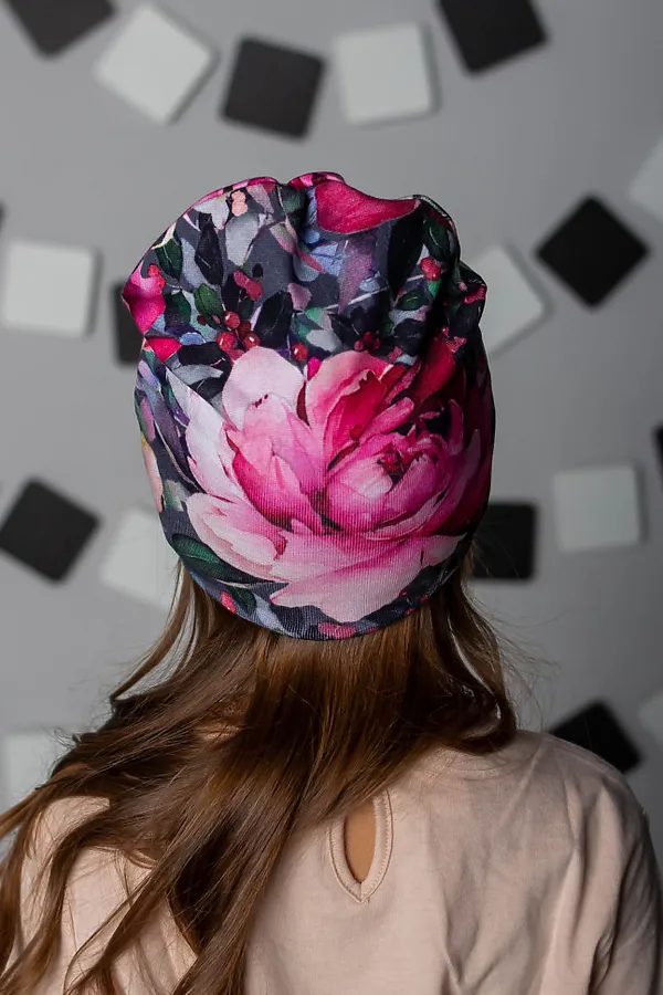 Шапка "Милена" ДЕТСКИЙ ТРИКОТАЖ 37, набивка - фото 2