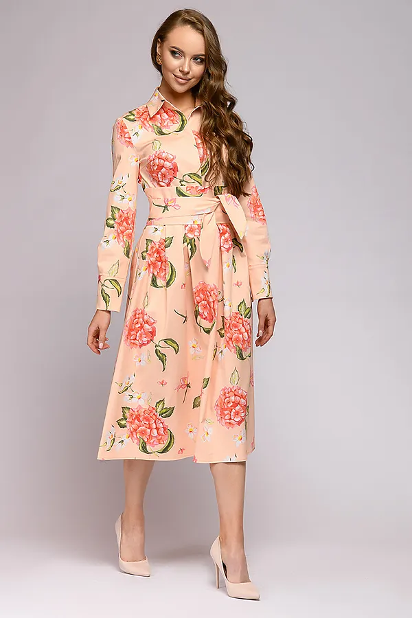 Платье 1001 DRESS, ванильный (цветочный принт) - фото 2