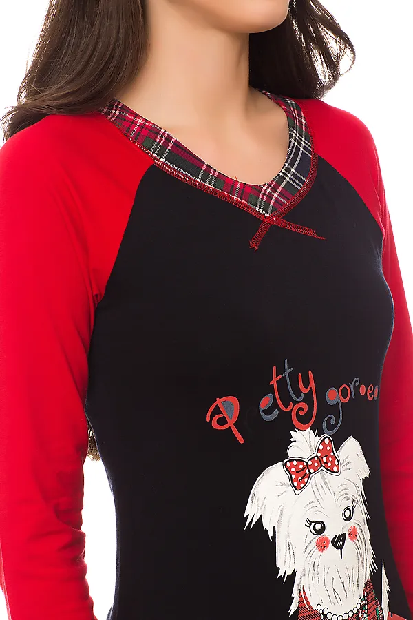 Платье BON-AR, красно-черный - фото 2