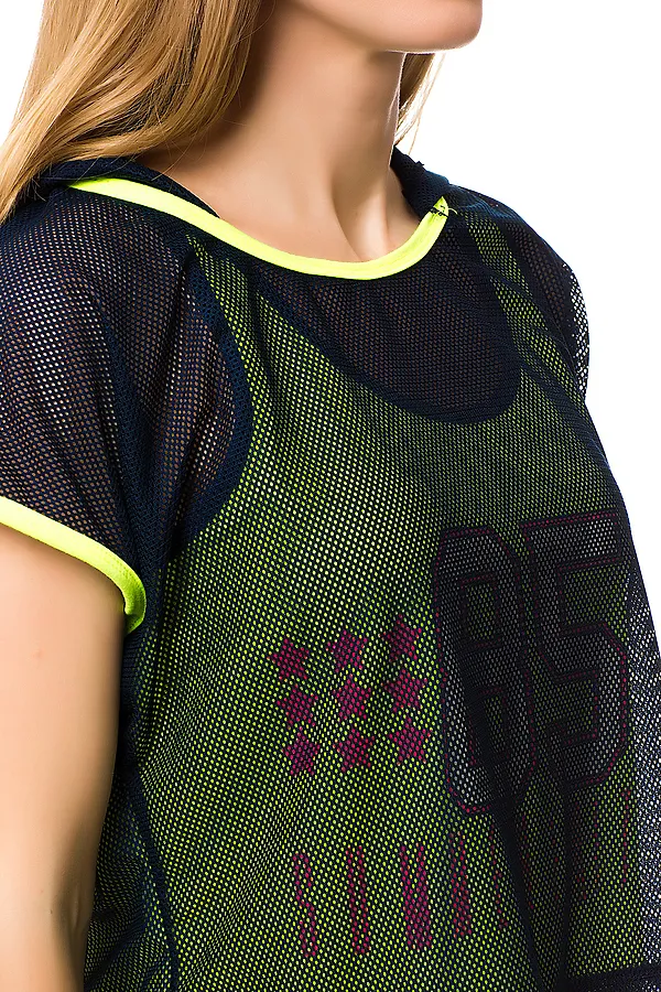 Комплект (Бриджи + Майка + Футболка) BON-AR, синий/лайм - фото 2