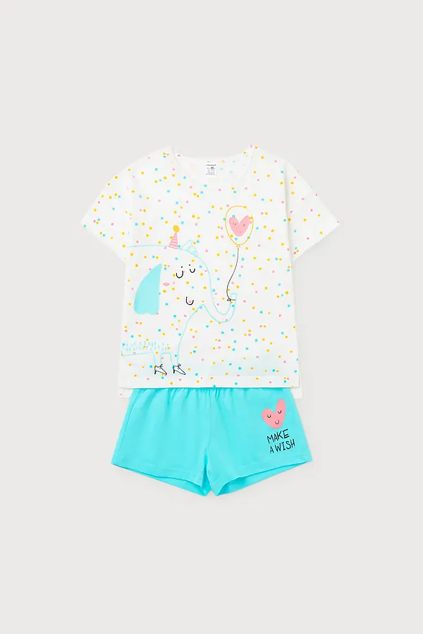 Пижама CROCKID, белый/аквамарин - фото 2