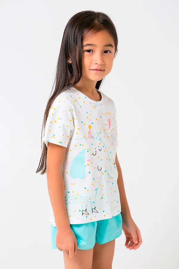 Пижама CROCKID, белый/аквамарин - фото 2