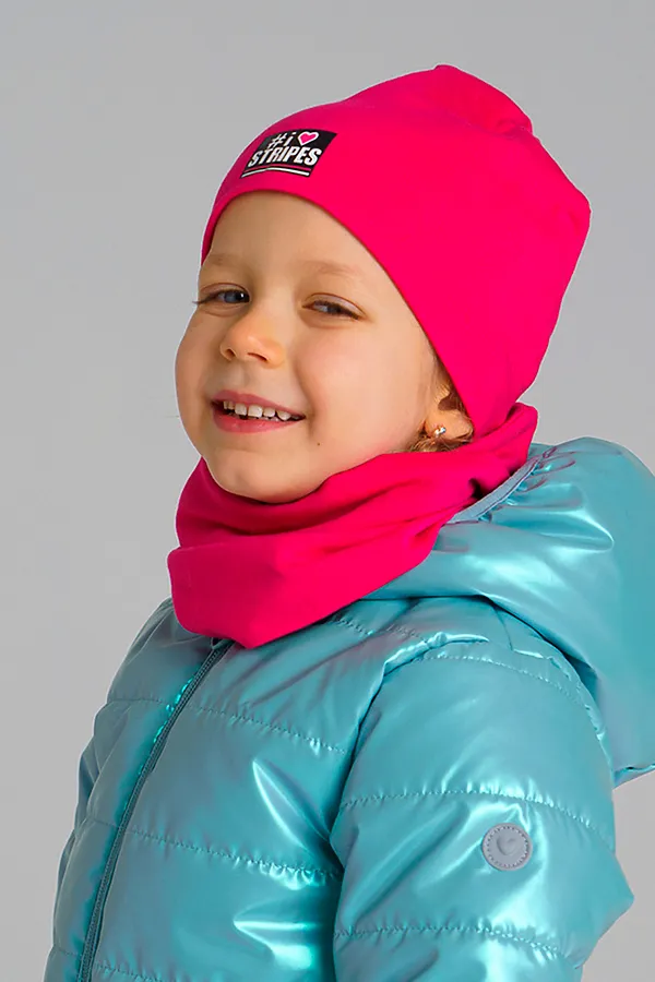 Комплект (Шапка+Снуд) PLAYTODAY, фуксия - фото 2