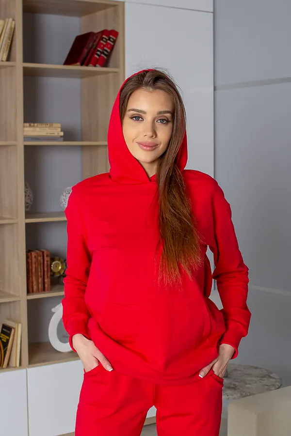 Костюм (Брюки+Толстовка) ДЕТСКИЙ ТРИКОТАЖ 37, красный - фото 2