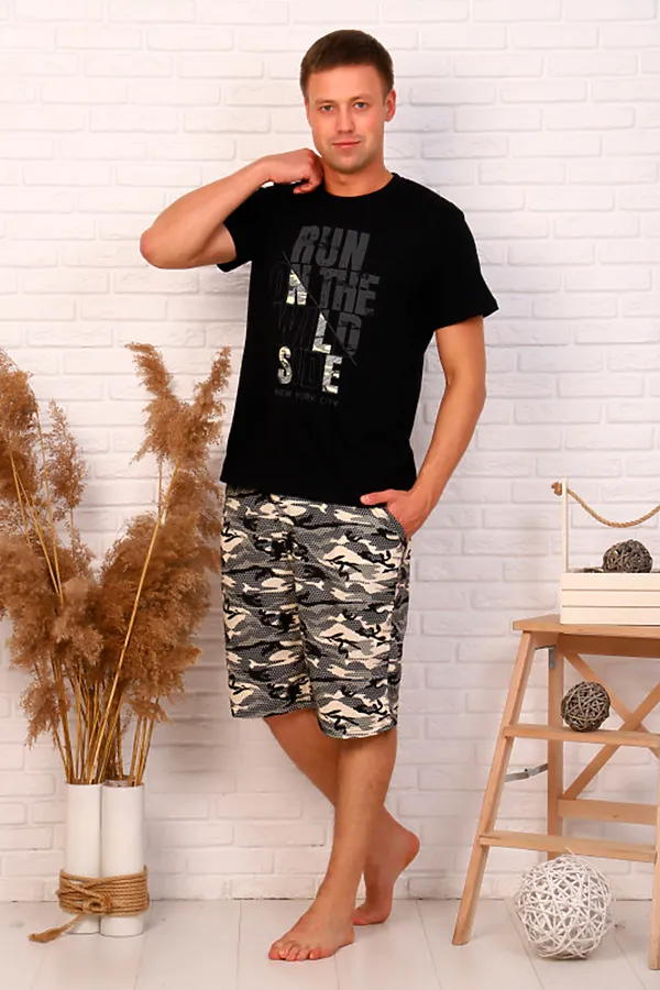 Костюм (Бриджи + Футболка) СОФИЯ37, черный - фото 2