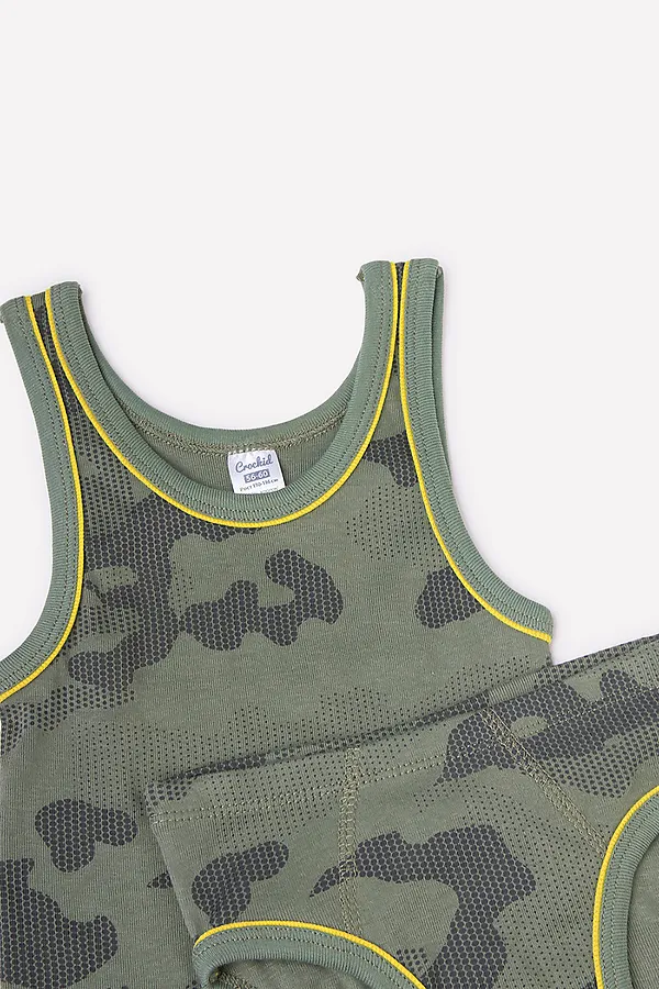 Комплект (Майка+Трусы) CROCKID SALE, т.оливковый - фото 2