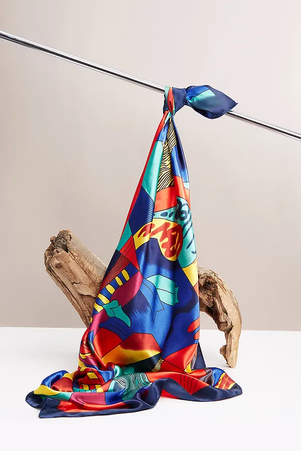 Платок "Фламенко, фламенко" Nothing Shop, светло-зеленый, желтый - фото 2